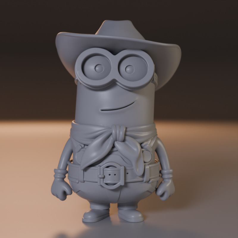 Minion cowboy 3D-Druckmodell .c4d .max .obj .3ds .fbx .stl .blend