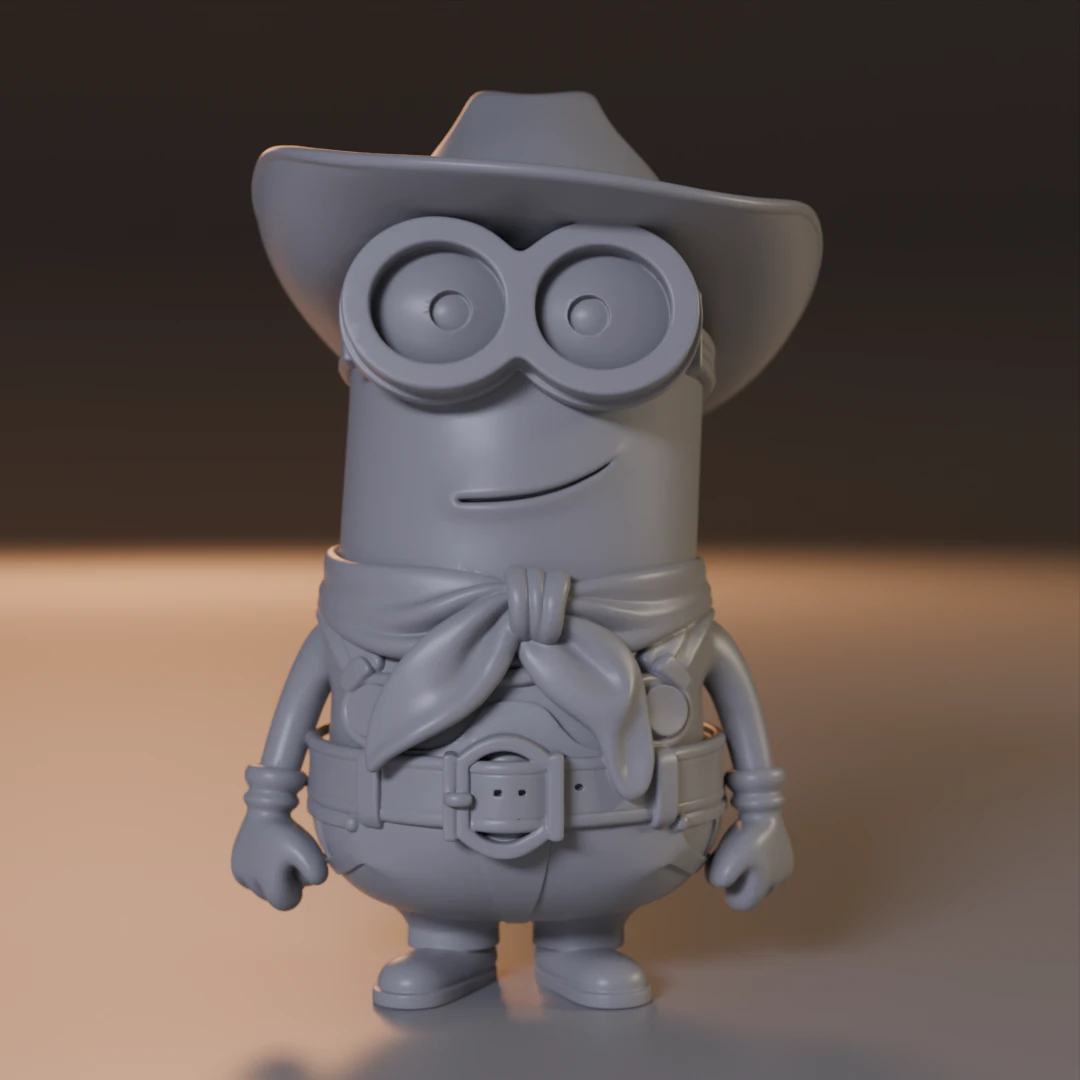 Minion cowboy 3D Print Model .c4d .max .obj .3ds .fbx .stl .blend 