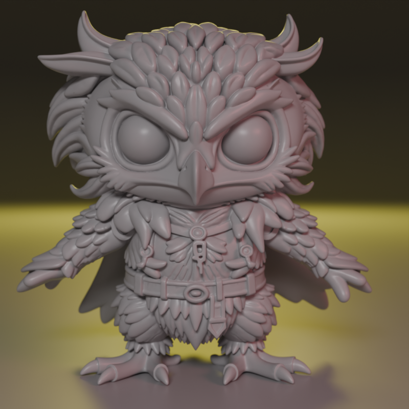 Stylized owl Model Cetak 3D .c4d .max .obj .3ds .fbx .stl .blend