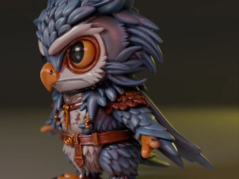 Stylized owl 3D Print Model