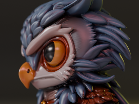 Stylized owl Model Cetak 3D