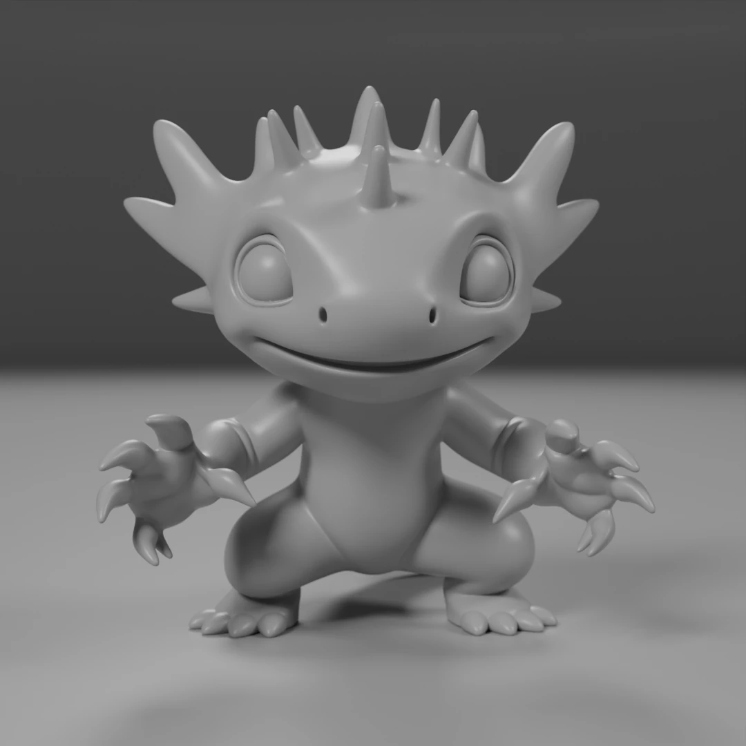 Cute salamander 3D Print Model .c4d .max .obj .3ds .fbx .stl .blend 