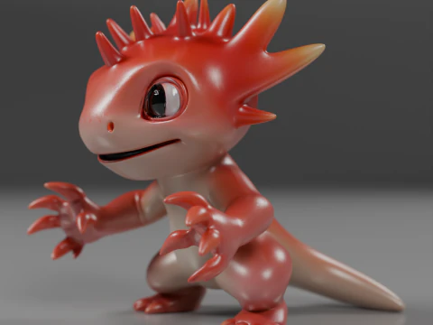 Cute salamander 3D Print Model