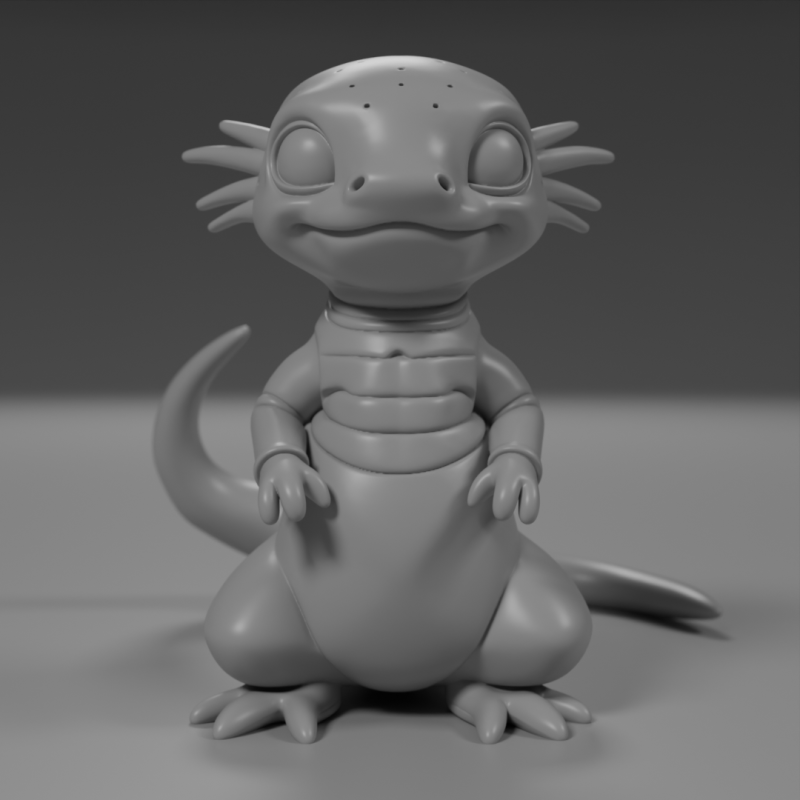 Cute salamander 3D-Druckmodell .c4d .max .obj .3ds .fbx .stl .blend
