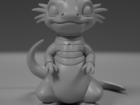 Cute salamander Model Cetak 3D