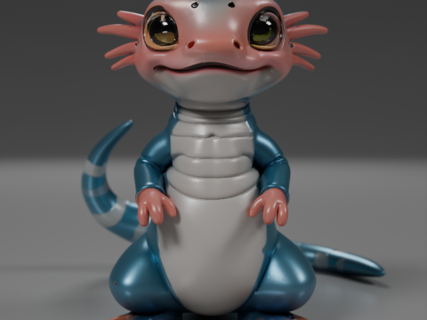 Cute salamander 3D-Druckmodell