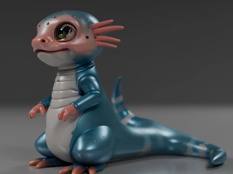 Cute salamander 3D Print Model