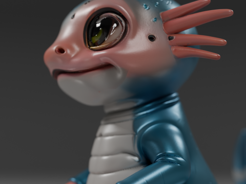 Cute salamander 3D-Druckmodell