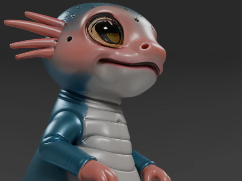 Cute salamander 3D Print Model