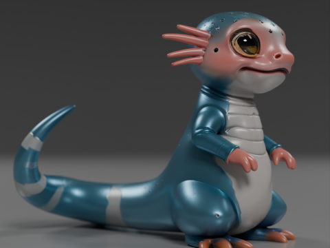 Cute salamander 3D-Druckmodell