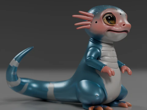 Cute salamander 3D Print Model