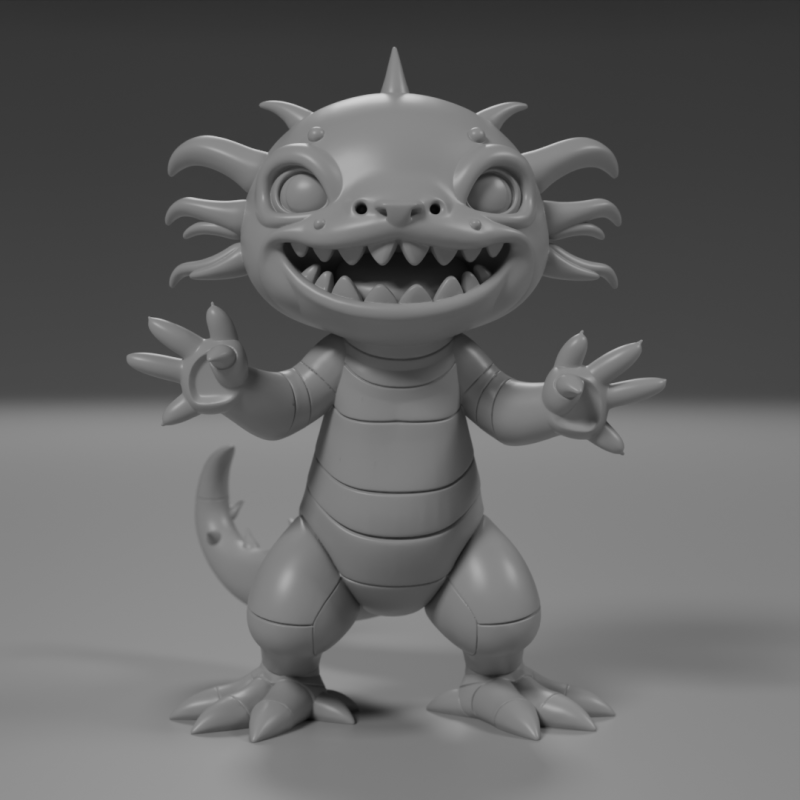 Cute salamander Model Cetak 3D .c4d .max .obj .3ds .fbx .stl .blend