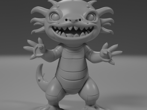 Cute salamander Model Cetak 3D