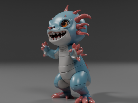 Cute salamander Model Cetak 3D