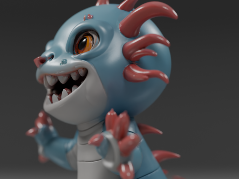 Cute salamander Model Cetak 3D