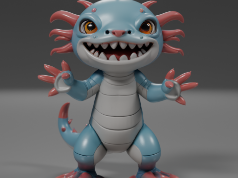Cute salamander Model Cetak 3D