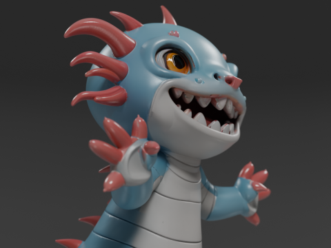 Cute salamander Model Cetak 3D