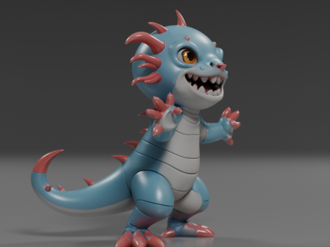 Cute salamander Model Cetak 3D