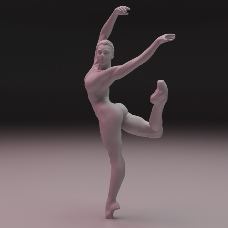 3D Ballet Dancer 3D प्रिंट मॉडल .c4d .max .obj .3ds .fbx .stl .blend