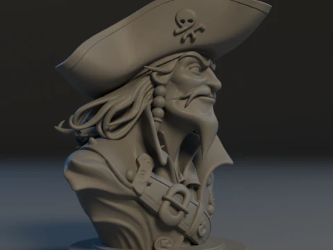 Bust Captain Blackbeard 3D Print Model