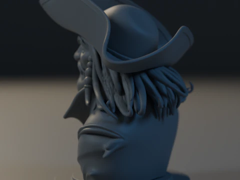 Bust Captain Blackbeard 3D Print Model