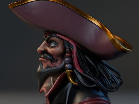 Bust Captain Blackbeard 3D 打印模型