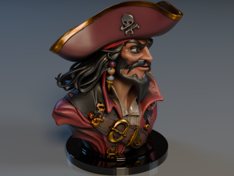 Bust Captain Blackbeard 3D 打印模型