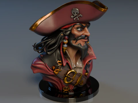 Bust Captain Blackbeard 3D Print Model