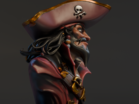 Bust Captain Blackbeard 3D 打印模型