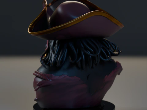 Bust Captain Blackbeard 3D Print Model