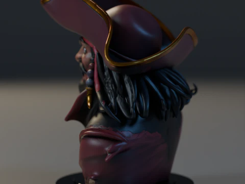 Bust Captain Blackbeard 3D Print Model