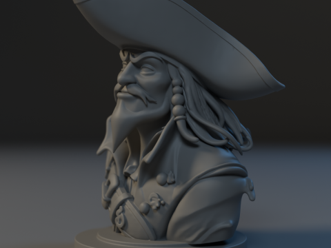Bust Captain Blackbeard 3D 打印模型