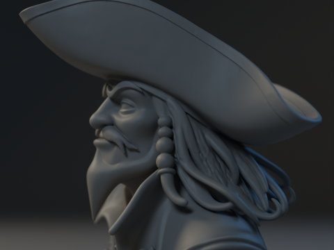 Bust Captain Blackbeard 3D 打印模型