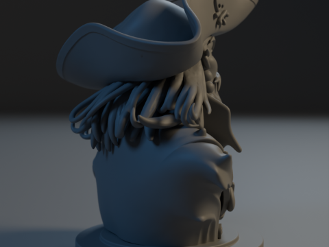 Bust Captain Blackbeard 3D 打印模型