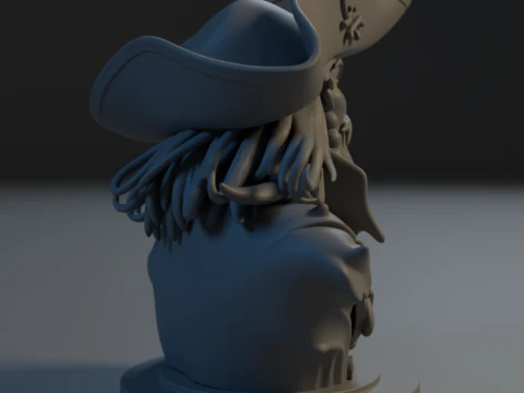 Bust Captain Blackbeard 3D Print Model
