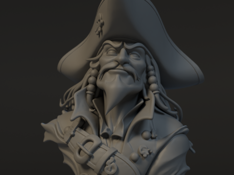 Bust Captain Blackbeard 3D 打印模型