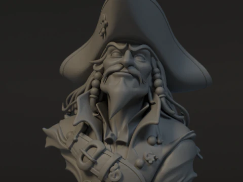 Bust Captain Blackbeard 3D Print Model