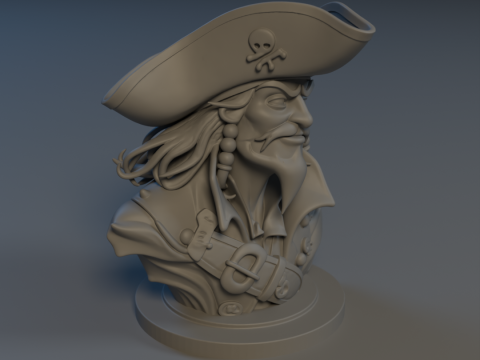Bust Captain Blackbeard 3D 打印模型
