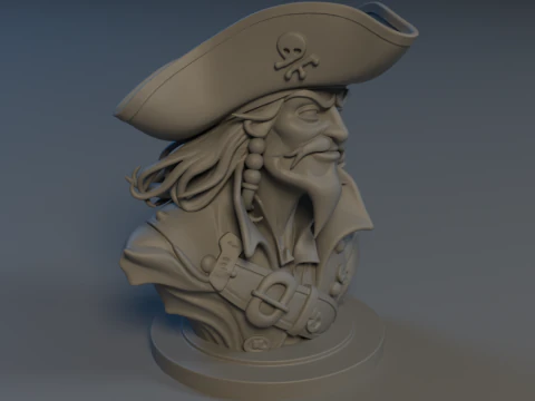 Bust Captain Blackbeard 3D Print Model