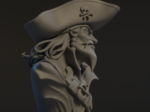 Bust Captain Blackbeard 3D 打印模型