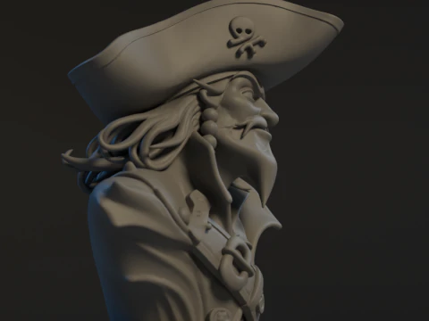 Bust Captain Blackbeard 3D Print Model