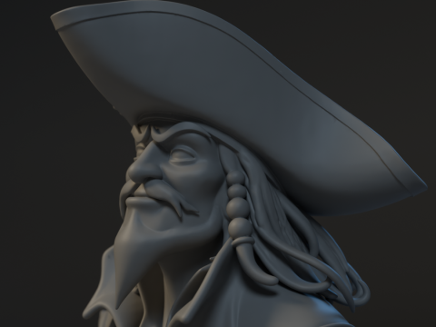 Bust Captain Blackbeard 3D 打印模型