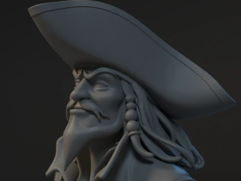 Bust Captain Blackbeard 3D Print Model