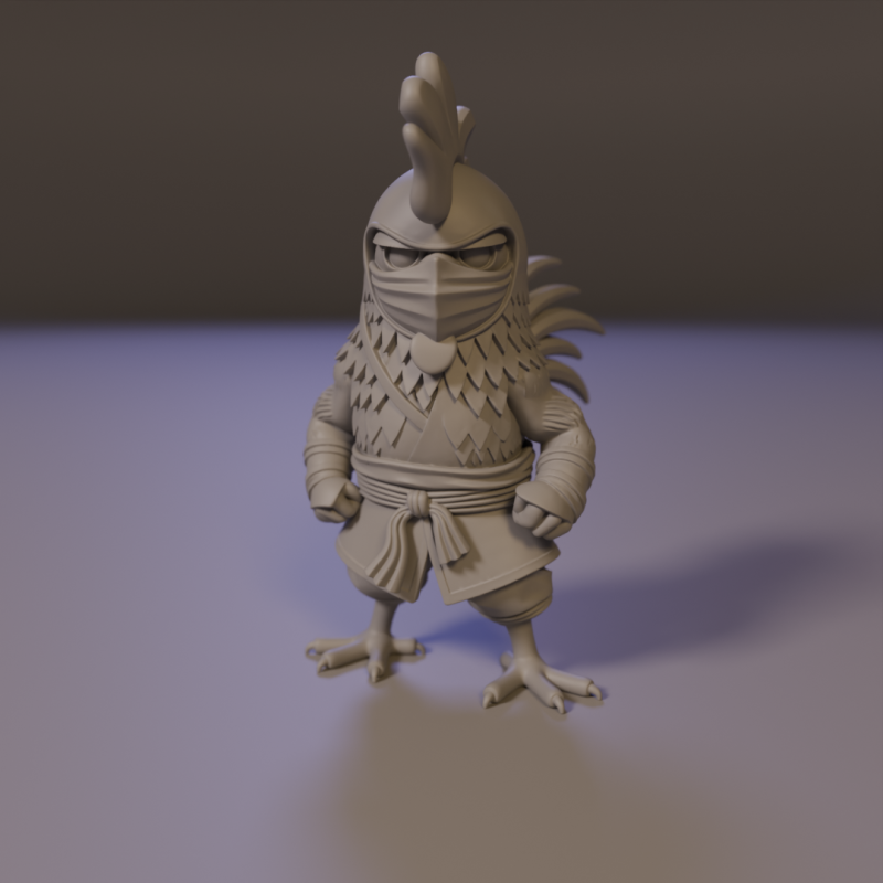 Ronin Rooster 3D Принт Модель .c4d .max .obj .3ds .fbx .stl .blend