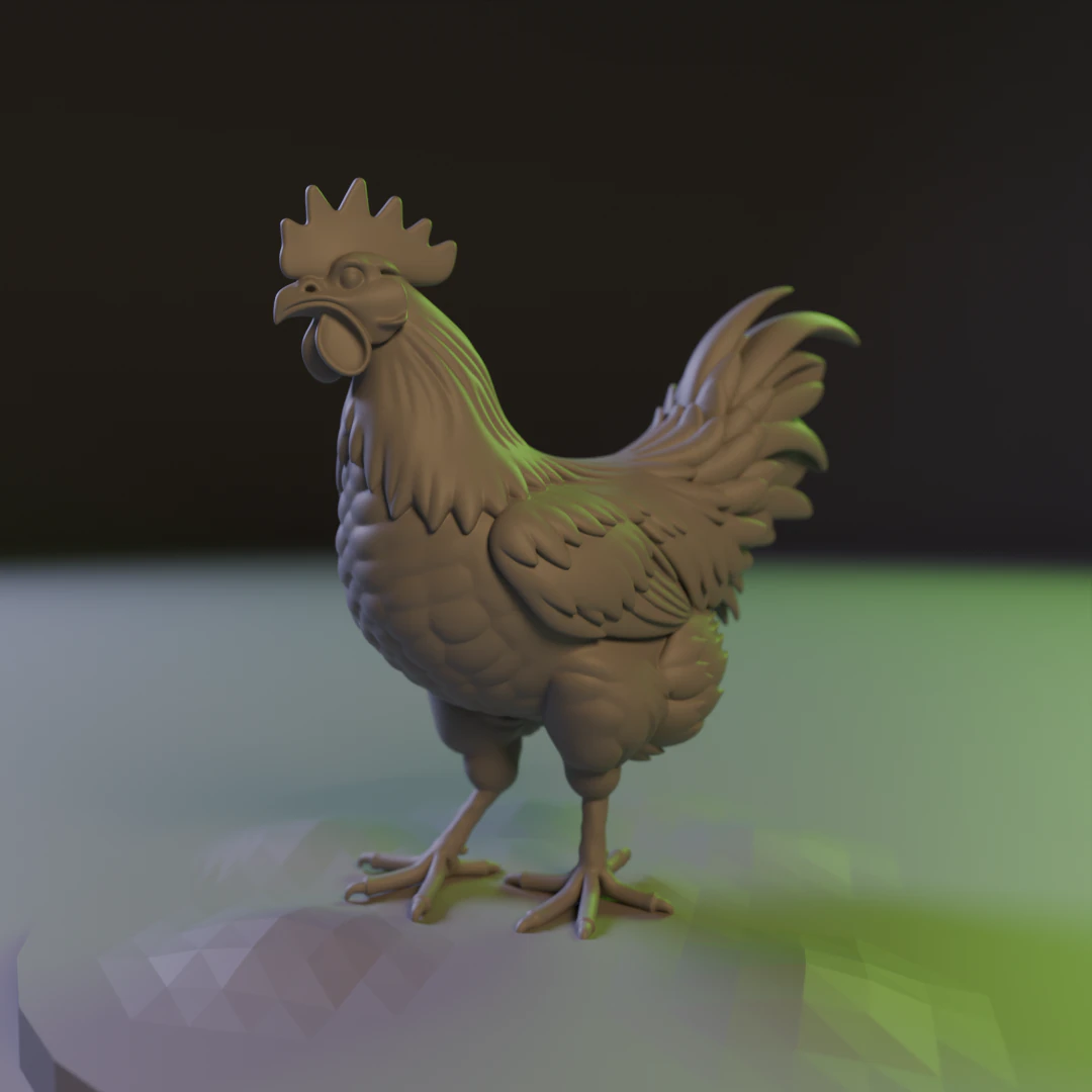 Rooster 3D Print Model .c4d .max .obj .3ds .fbx .stl .blend