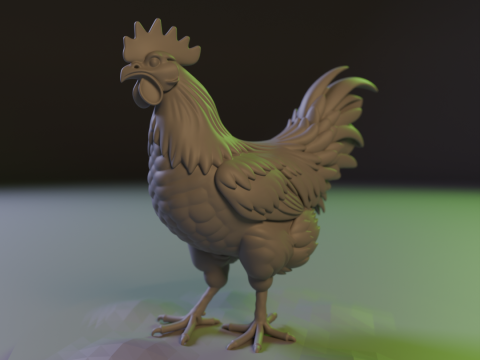 Rooster 3D Print Model