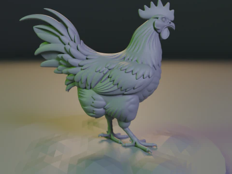 Rooster 3D Print Model