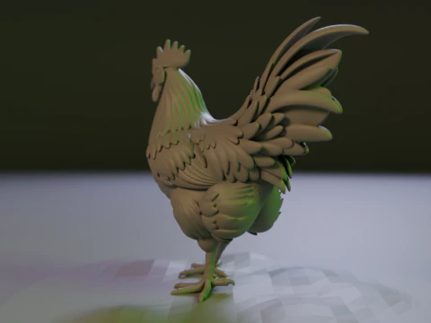 Rooster 3D Print Model