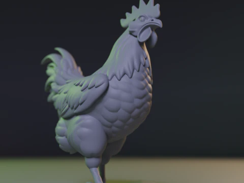 Rooster 3D Print Model