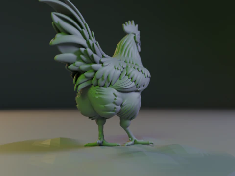Rooster 3D Print Model